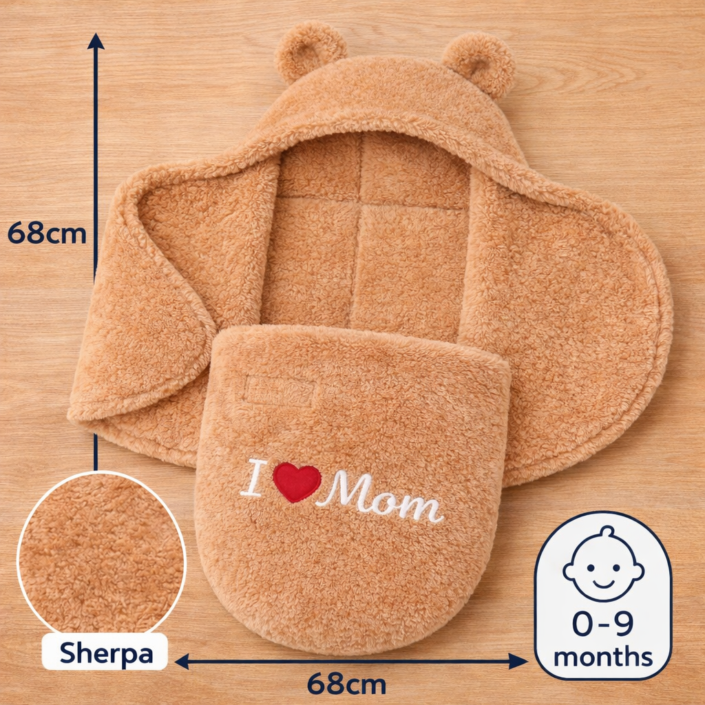 BRANDONN Hooded Baby Blanket & Bath Towel for Newborn (0–9 Months)