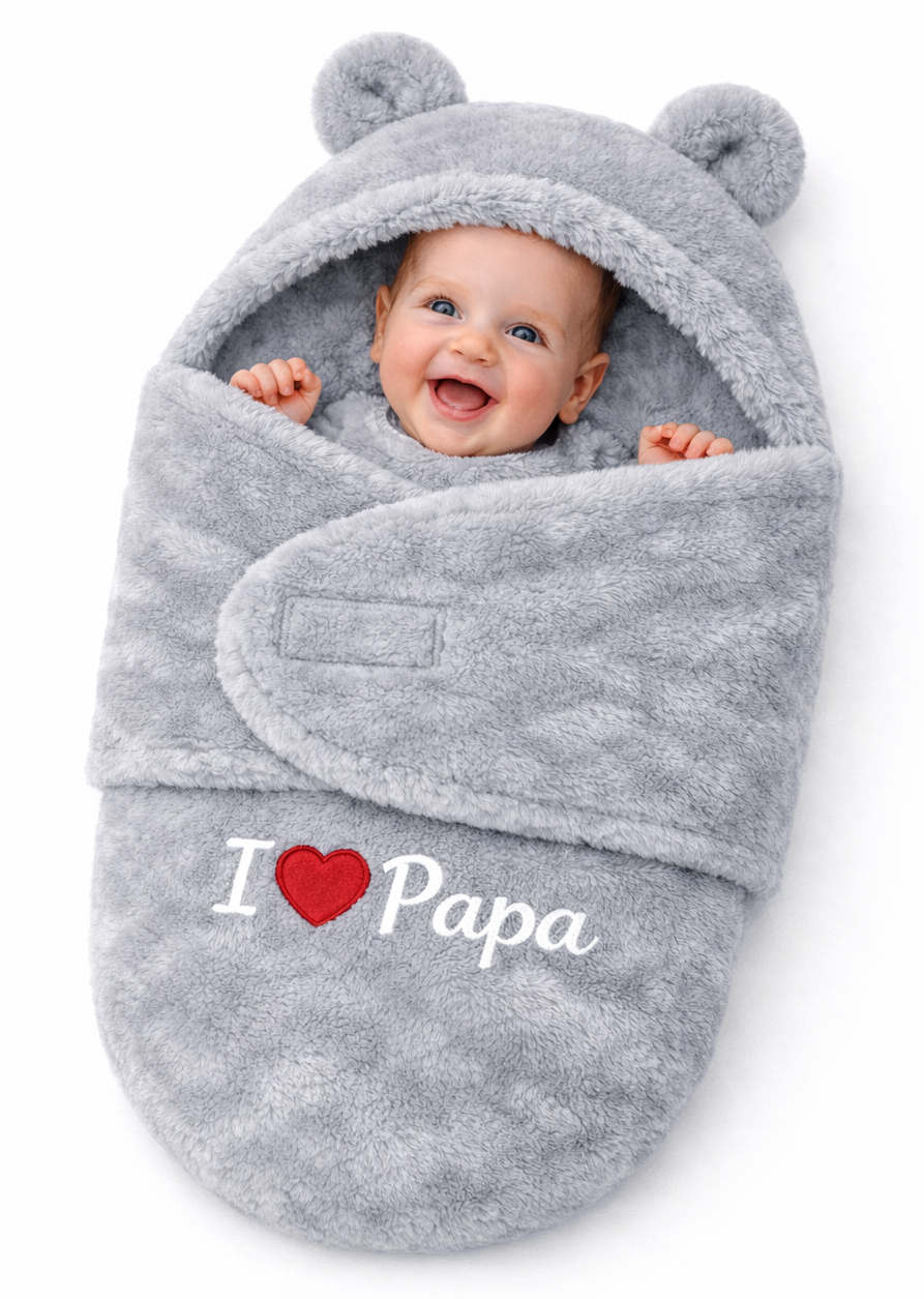 BRANDONN Hooded Baby Blanket & Bath Towel for Newborn (0–9 Months)