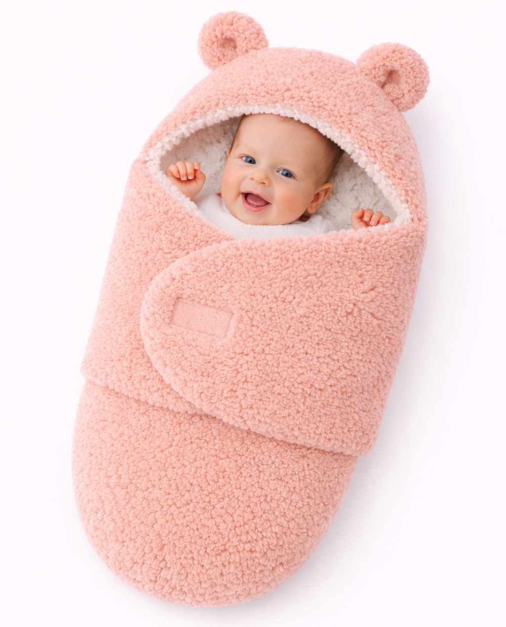 BRANDONN Baby Hooded Wrapper Blanket for Newborns (0–9 Months)