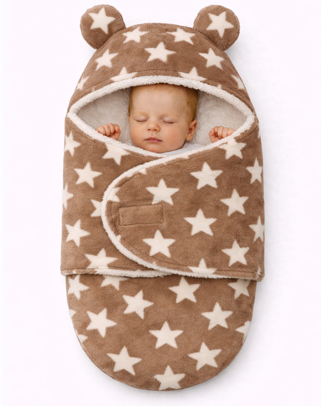 BRANDONN Hooded Baby Blanket Star Print | Newborn Wrapper 0–9 Months