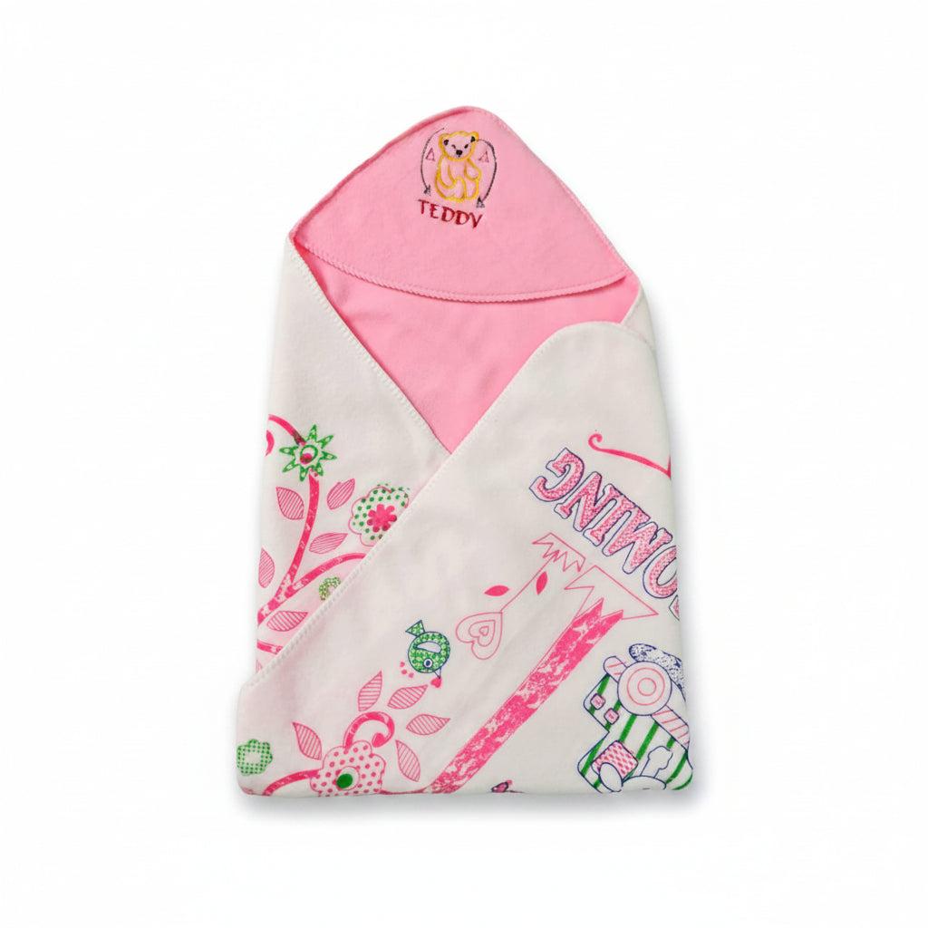 First Kick Baby Blankets Newborn Combo Pack of Double Layered Rainbow A/C Blanket for Baby Wrapper Durable Fleece Polyester for Baby Boys and Baby Girls, Pack of 2 Blue, Hot Pink