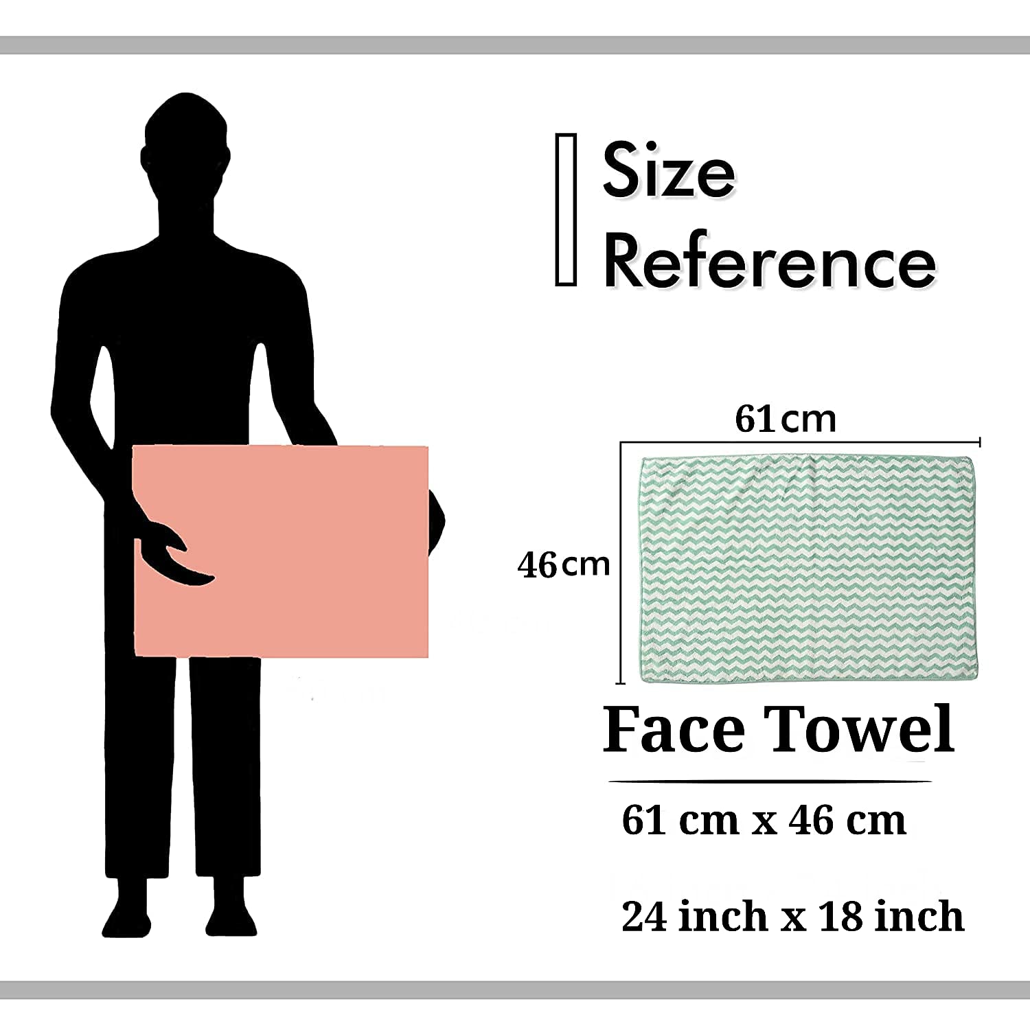 First Kick Luxury Microfiber Bath Baby Towel Super Absorbent, Fade-Resistent, Ultra Soft (Zig-Zag) - L 110 cm x B 50 cm - Beige