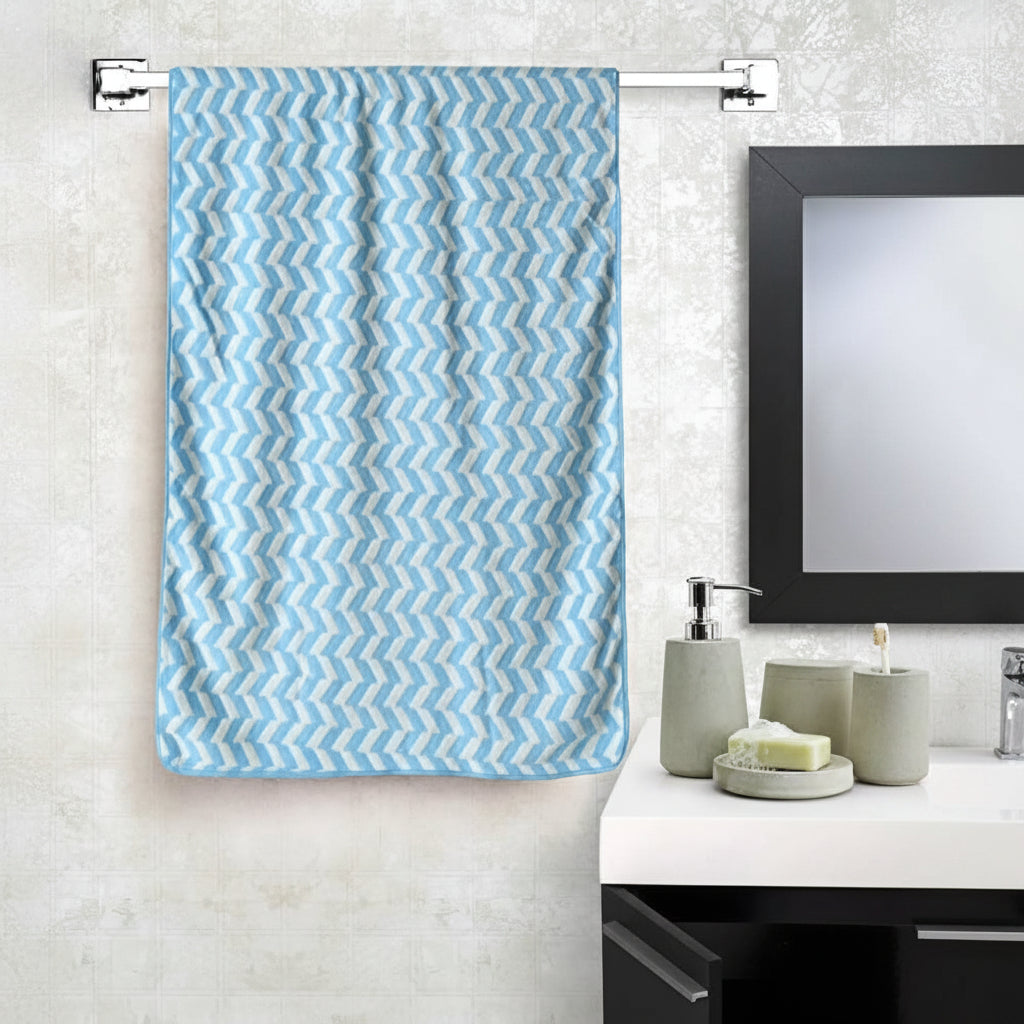 First Kick Luxury Microfiber Bath Baby Towel Super Absorbent, Fade-Resistent, Ultra Soft (Zig-Zag) - L 110 cm x B 50 cm - Beige