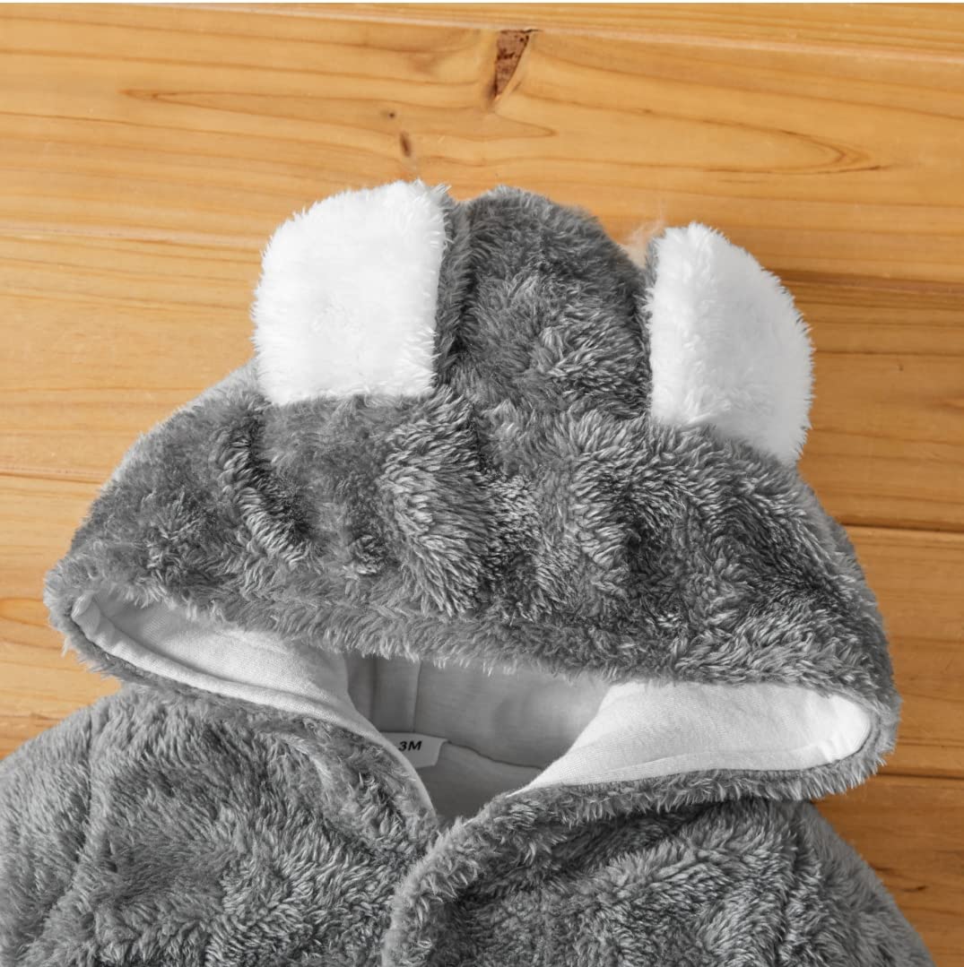 First Kick Baby Wearable Sleeping Bag New Born Hooded Snap Button Closer Security Bag (6-9 Months, Grey)