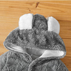 First Kick Baby Wearable Sleeping Bag New Born Hooded Snap Button Closer Security Bag (6-9 Months, Grey)