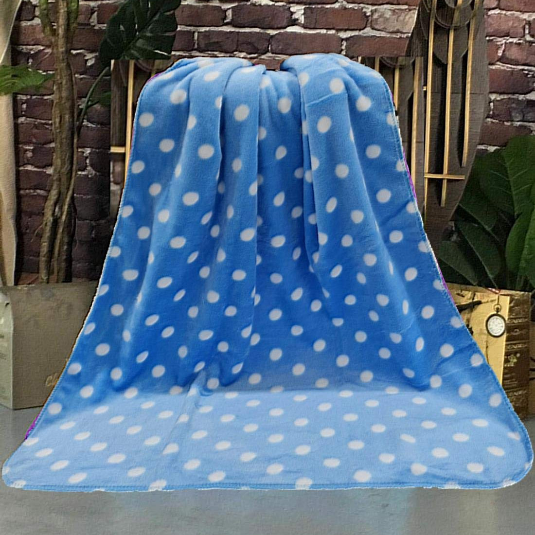 First Kick Baby Blankets New Born Combo Pack of Polka Printed Wrapper Durable Polyester Towel Cum Baby Sleep Crib Wrapping Sheet (100 cm x 75cm, 0-12 Months) Pack of 2