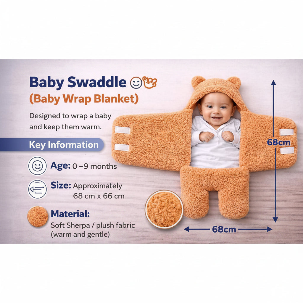 First Kick Baby Blanket Newborn Gift Pack of Swaddle Wrapper, 0-9 Months, Length 68 cm x Width 68 cm