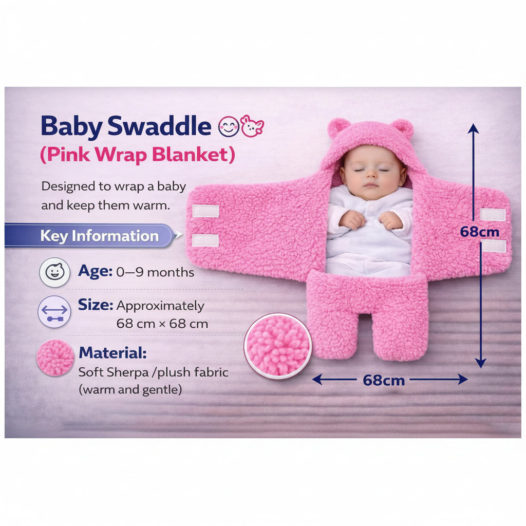 First Kick Baby Blanket Newborn Gift Pack of Swaddle Wrapper, 0-9 Months, Length 68 cm x Width 68 cm