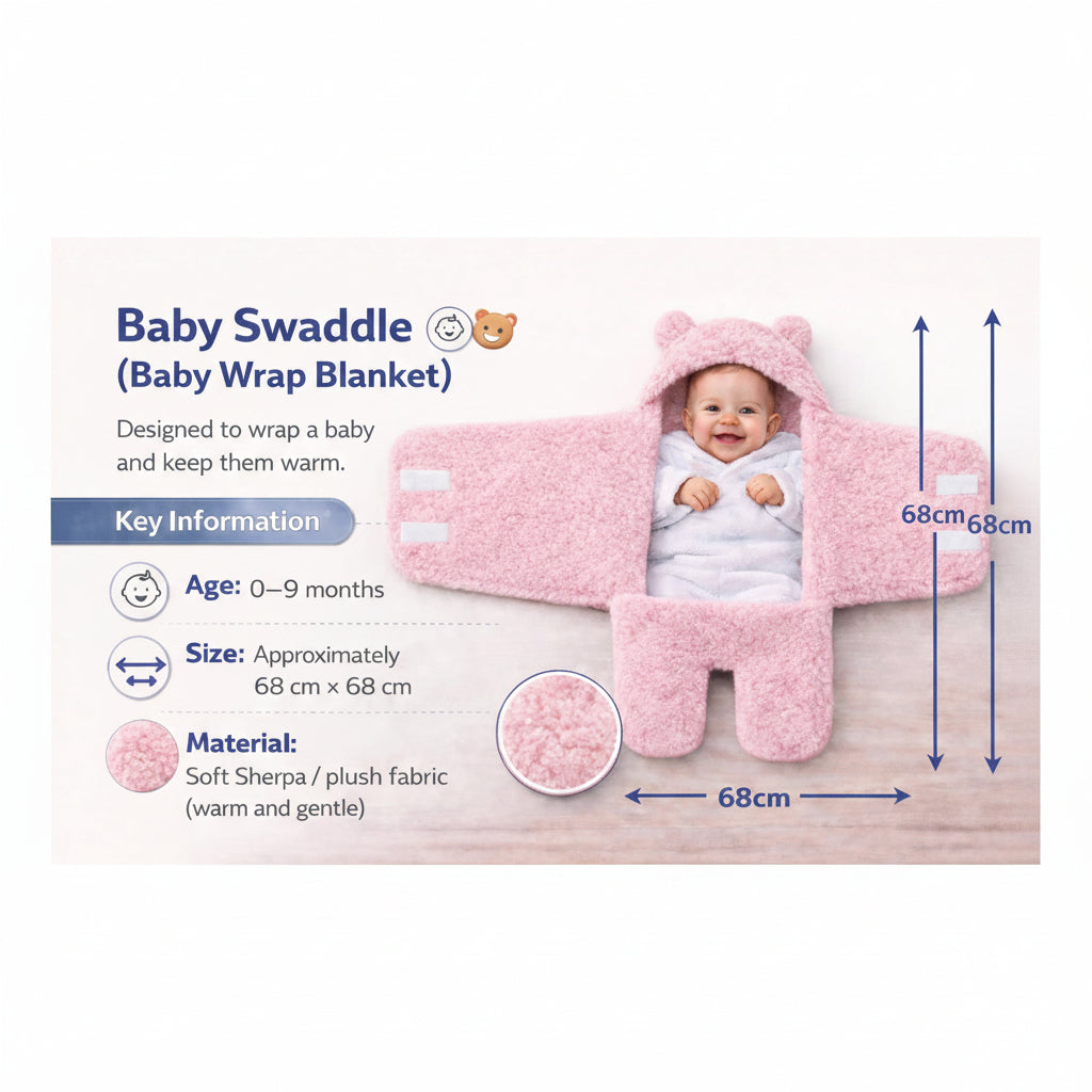 First Kick Baby Blanket Newborn Gift Pack of Swaddle Wrapper, 0-9 Months, Length 68 cm x Width 68 cm