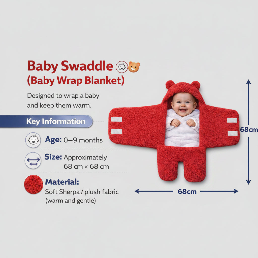 First Kick Baby Blanket Newborn Gift Pack of Swaddle Wrapper, 0-9 Months, Length 68 cm x Width 68 cm