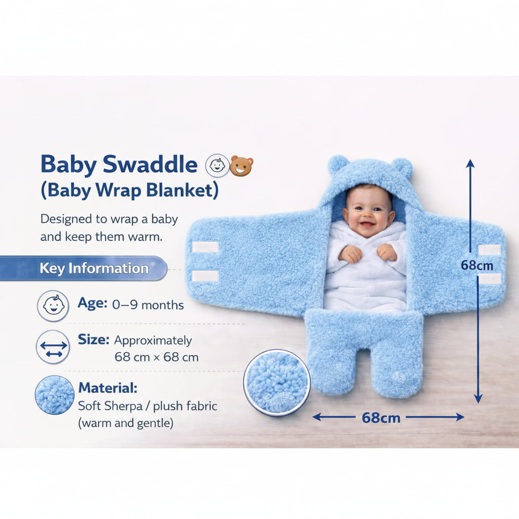First Kick Baby Blanket Newborn Gift Pack of Swaddle Wrapper, 0-9 Months, Length 68 cm x Width 68 cm