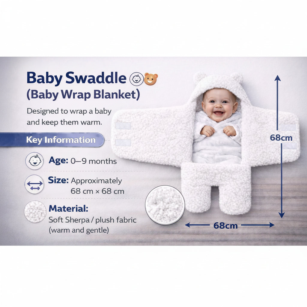 First Kick Baby Blanket Newborn Gift Pack of Swaddle Wrapper, 0-9 Months, Length 68 cm x Width 68 cm