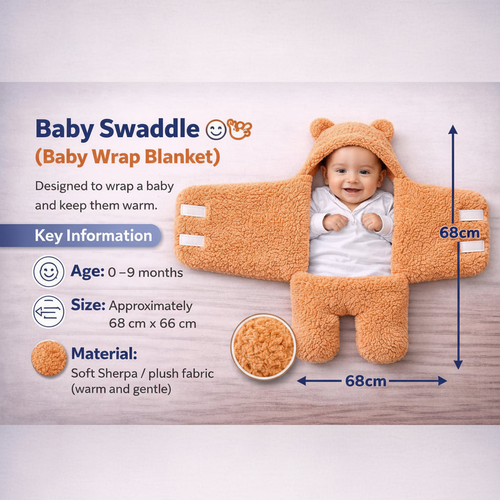 First Kick Baby Blanket Newborn Gift Pack of Swaddle Wrapper, 0-9 Months, Length 68 cm x Width 68 cm