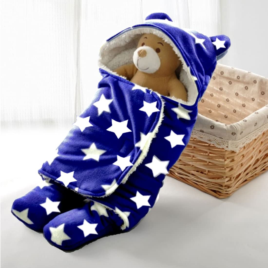 First Kick New Born Baby Gift Set Combo Pack for Baby Boys and Baby Girls Pack of 2 Pcs Blue Dogs