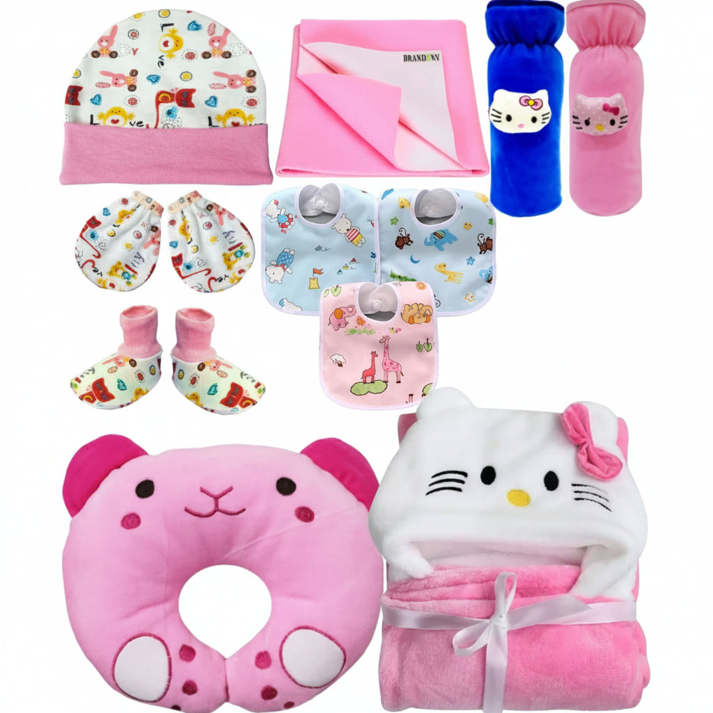 First Kick New Born Baby Gift Set Combo Pack for Baby Boys and Baby Girls Pack of 2 Pcs Blue Dogs