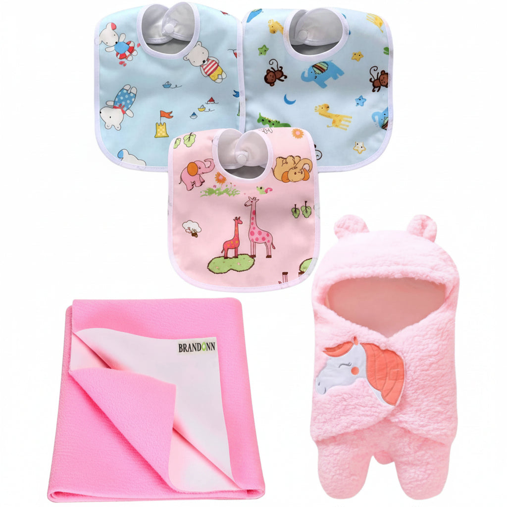First Kick New Born Baby Gift Set Combo Pack for Baby Boys and Baby Girls Pack of 2 Pcs Blue Dogs