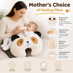 First Kick Baby Feeding Pillow for Breastfeeding & Bottle Feeding, Ergonomic Nursing Support Cushion, Soft Neck Support Pillow, Portable Aid for Newborns, & Moms