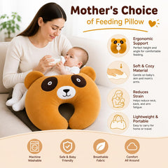 First Kick Baby Feeding Pillow for Breastfeeding & Bottle Feeding, Ergonomic Nursing Support Cushion, Soft Neck Support Pillow, Portable Aid for Newborns, & Moms