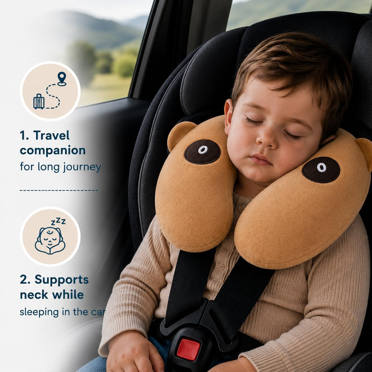 First Kick Baby Feeding Pillow for Breastfeeding & Bottle Feeding, Ergonomic Nursing Support Cushion, Soft Neck Support Pillow, Portable Aid for Newborns, & Moms