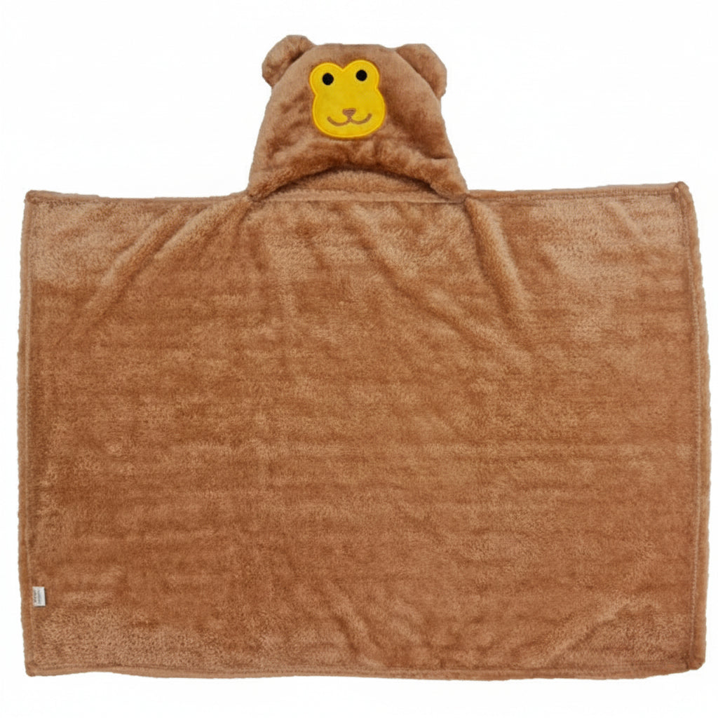 First Kick Baby Hooded Blanket for Newborn (0-12 Months) – Ultra Soft 240 GSM Wrap, Hood Baby Bath Towel & Swaddle, Lightweight Warm Crib & Travel for Infants – 82 × 82 cm Beige