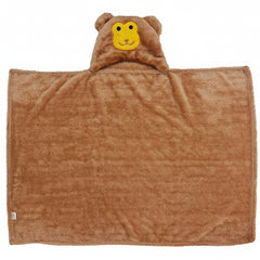 First Kick Baby Hooded Blanket for Newborn (0-12 Months) – Ultra Soft 240 GSM Wrap, Hood Baby Bath Towel & Swaddle, Lightweight Warm Crib & Travel for Infants – 82 × 82 cm Beige