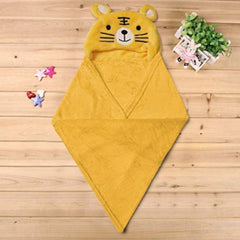 First Kick Baby Blankets New Born Pack of Hooded Wrapper Durable Fleece Polyester Sleeping Bag and Baby Bath Towel for 0-6 Months Baby Boys and Baby Girls Yellow