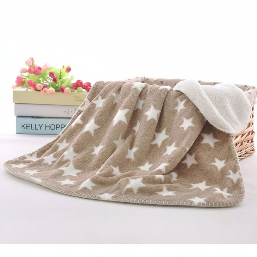 First Kick New Born Super Soft Baby Blanket Wrapper Durable Fleece Polyester Sheet Cum Baby Blanket for Baby Boys, Baby Girls, Babies (100cm x 75cm, 0-6 Months) Beige