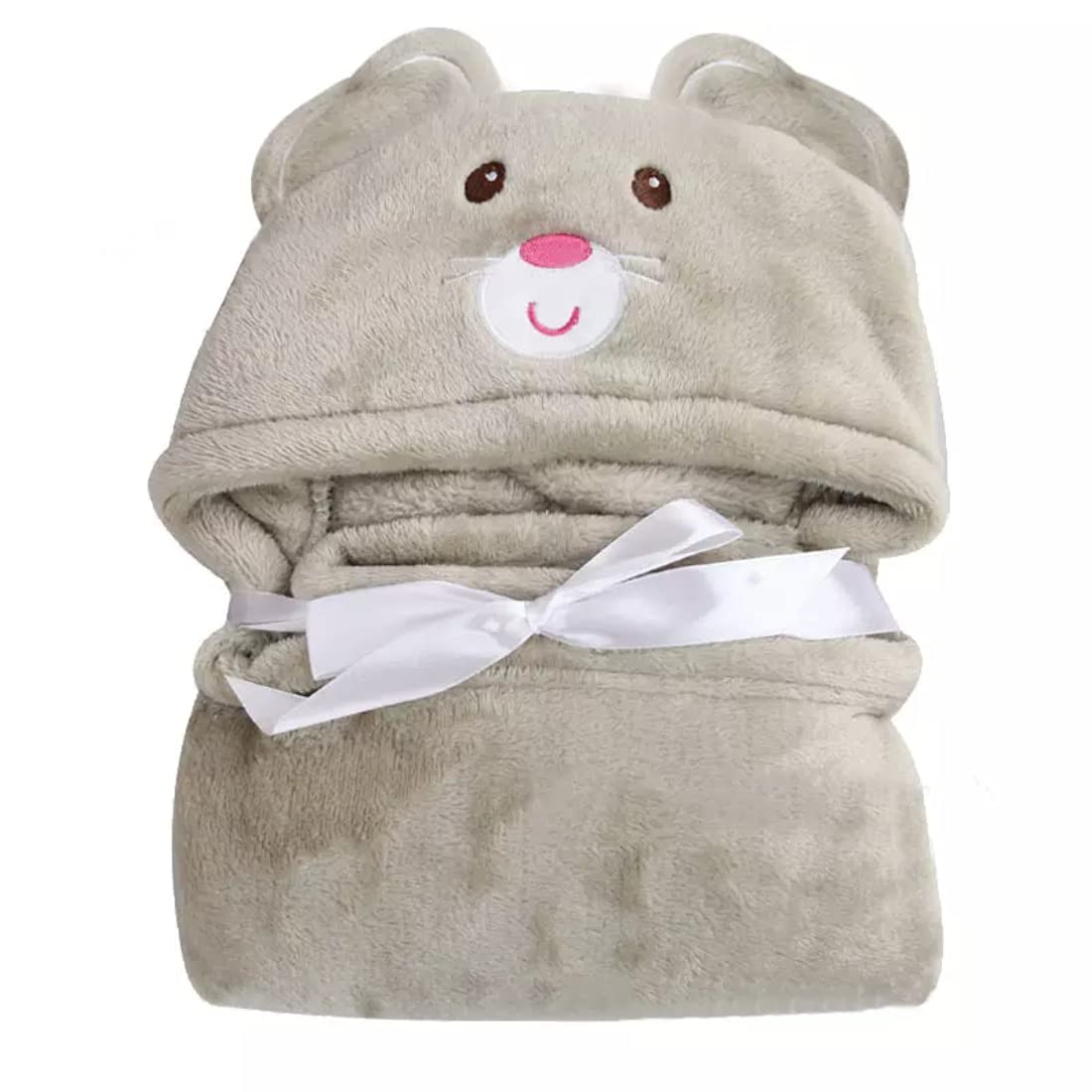 First Kick Baby Blankets New Born Combo Pack Of Hooded Wrapper Durable Fleece Polyester Sleeping Bag Towel For 0-6 Months Baby Boys And Baby Girls Pack Of 2 Grey Star, Grey Mouse, Casual Style