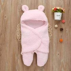 First Kick New Born Sleeping Bag Combo Pack of Super Soft Wearable Baby Wrapper Durable Fleece Polyester Cum Baby Sleeping Bag for Boys, Baby Girls, Babies (76cm x 70cm, 0-6 Months) Pack of 2 Pink