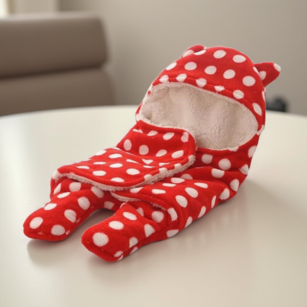 First Kick New Born Sleeping Bag Combo Pack of Super Soft Wearable Baby Wrapper Durable Fleece Polyester Cum Baby Sleeping Bag for Boys, Baby Girls, Babies (76cm x 70cm, 0-6 Months) Pack of 2 Pink