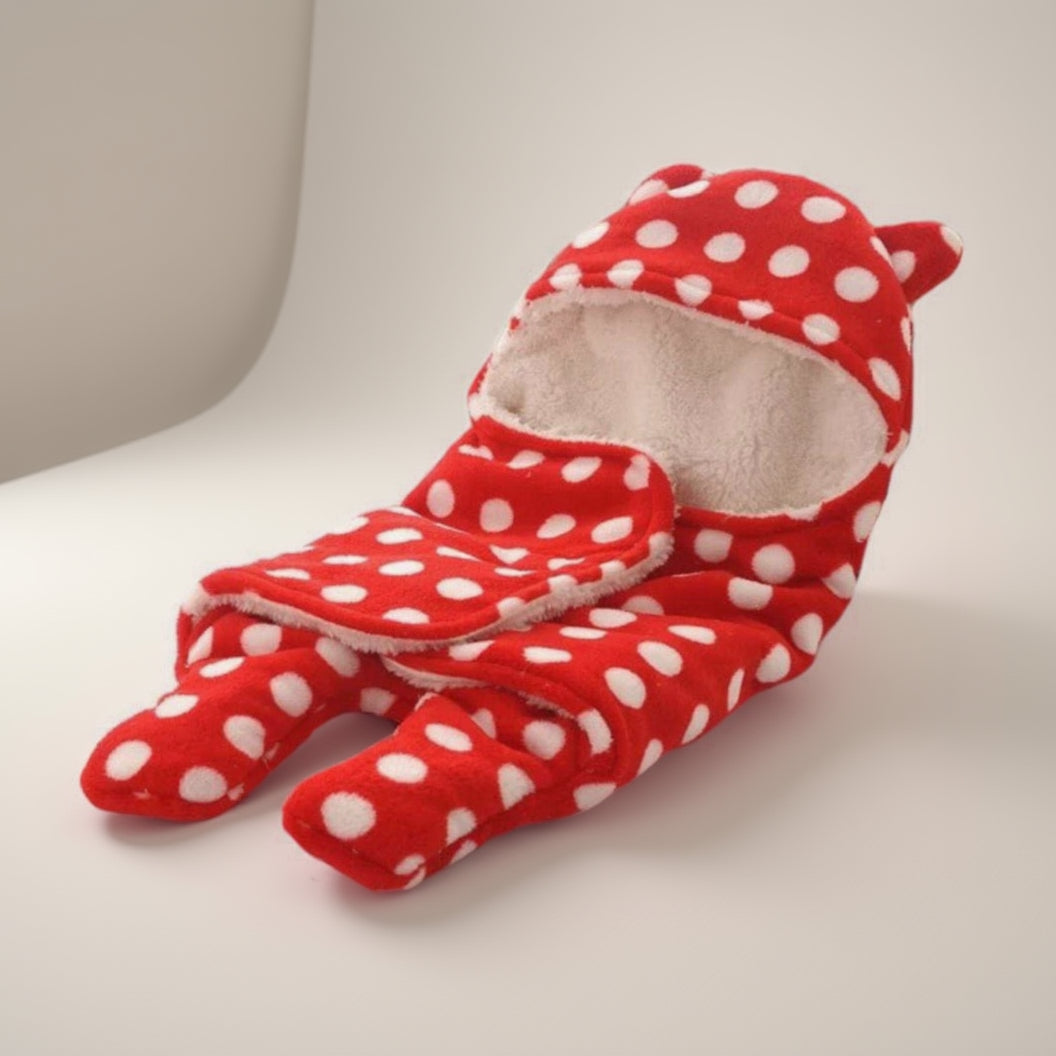 First Kick New Born Sleeping Bag Combo Pack of Super Soft Wearable Baby Wrapper Durable Fleece Polyester Cum Baby Sleeping Bag for Boys, Baby Girls, Babies (76cm x 70cm, 0-6 Months) Pack of 2 Pink