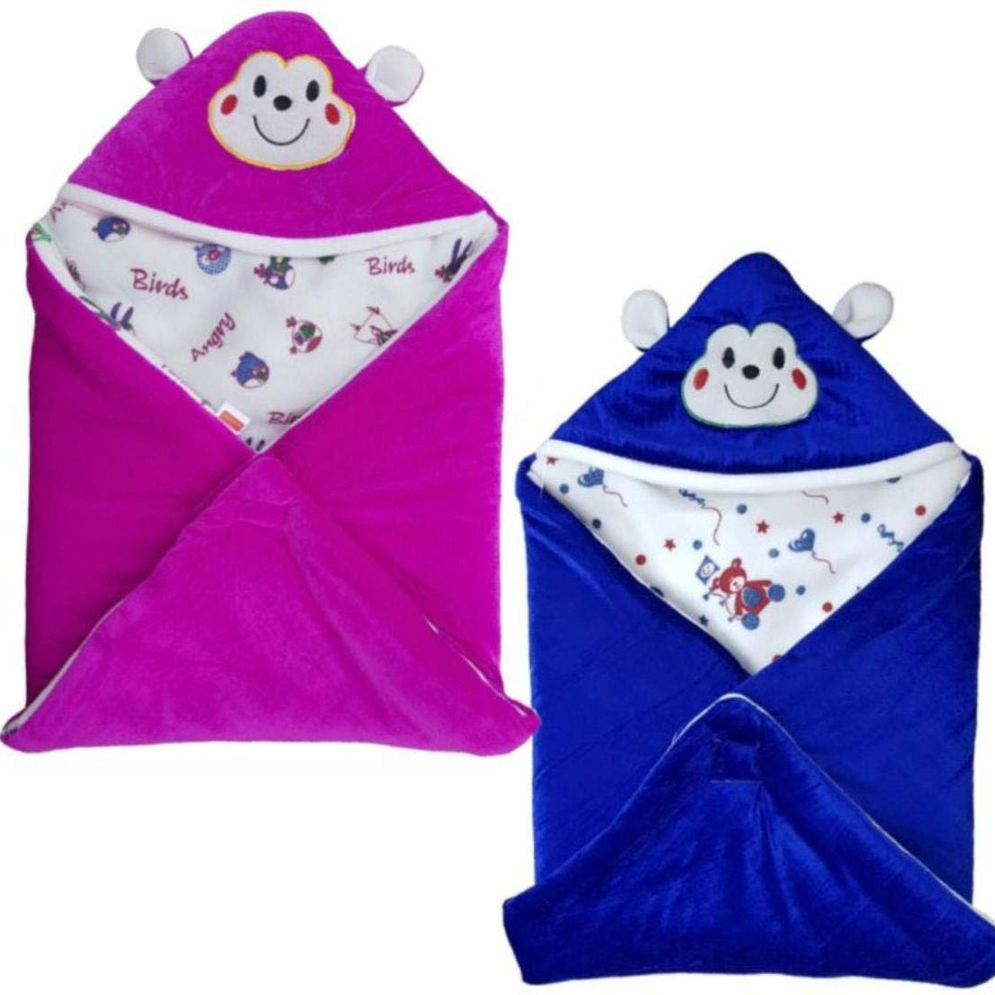 First Kick Baby Blankets New Born Combo Pack of Super Soft Baby Wrapper Sleeping Bag Cum Baby Blanket for Baby Boys, Baby Girls, Babies (66cm x 66cm, 0-6 Months), Pack of 2
