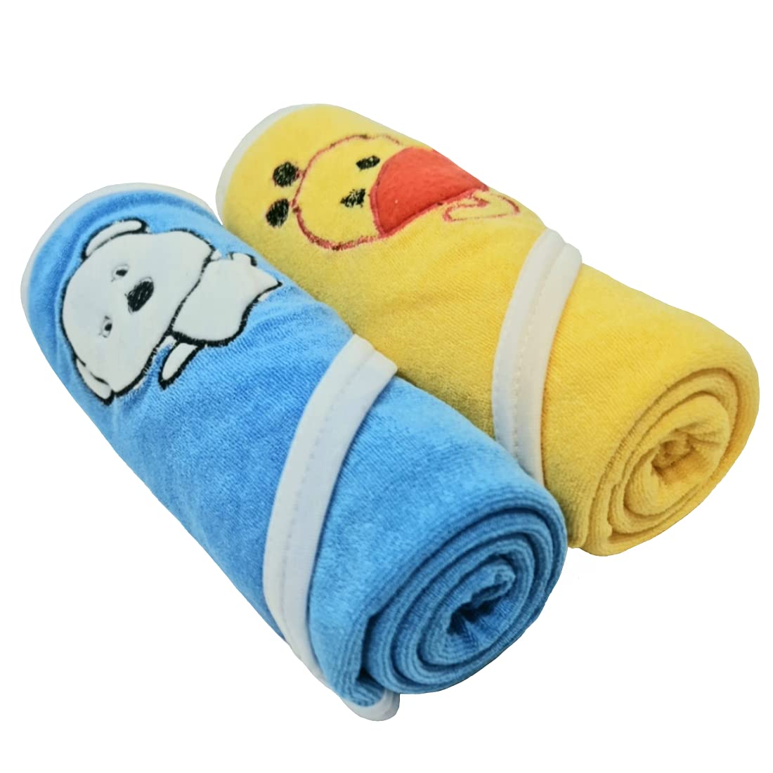 First Kick Baby Cotton Bath Towels New Born Combo Pack Of Hooded Soft Wrapping Towel Pack Of 2(70 Cm X 66 Cm) Set Of 2, Pink