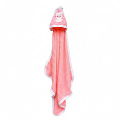 First Kick Baby Cotton Bath Towels New Born Combo Pack Of Hooded Soft Wrapping Towel Pack Of 2(70 Cm X 66 Cm) Set Of 2, Pink