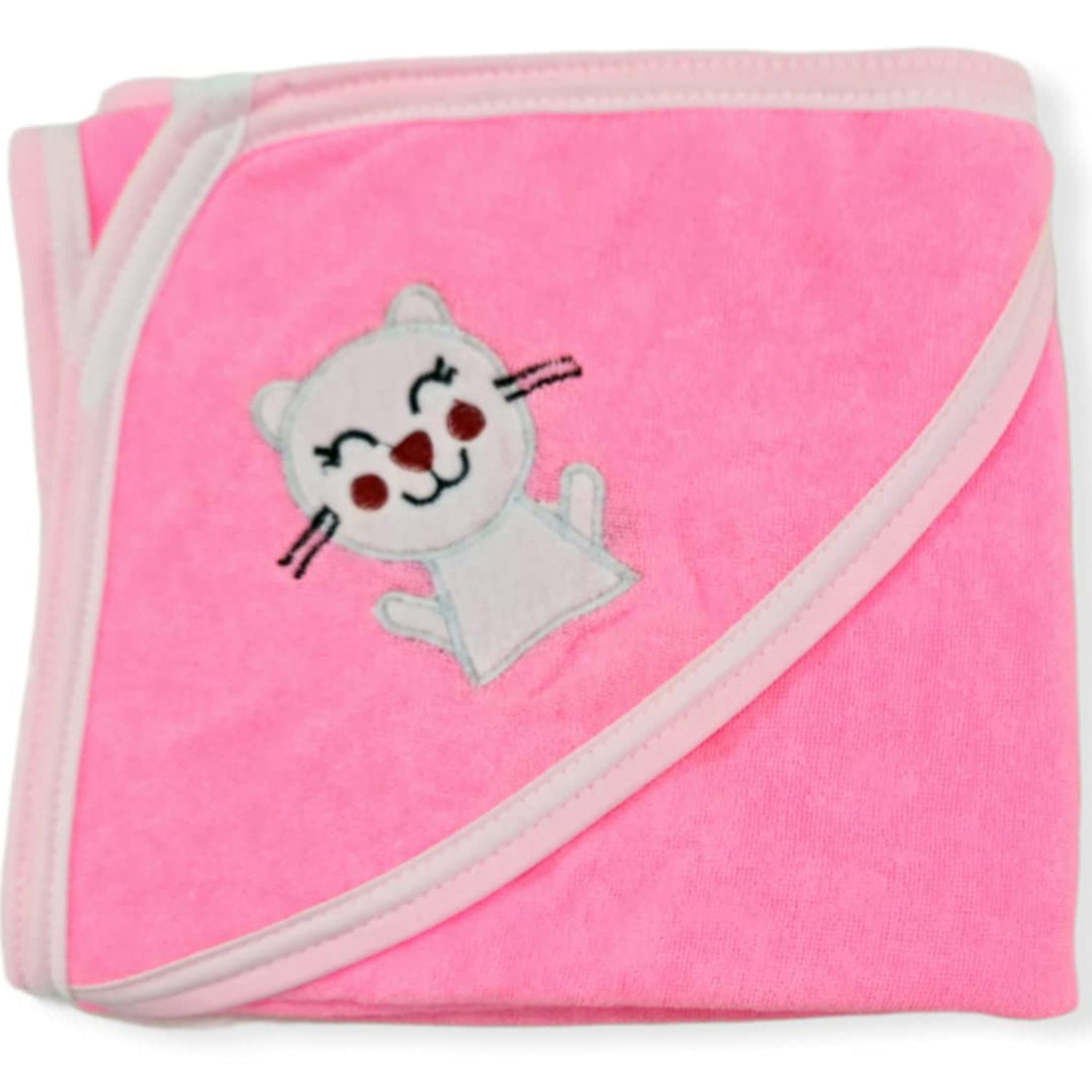 First Kick Baby Cotton Bath Towels New Born Combo Pack Of Hooded Soft Wrapping Towel Pack Of 2(70 Cm X 66 Cm) Set Of 2, Pink
