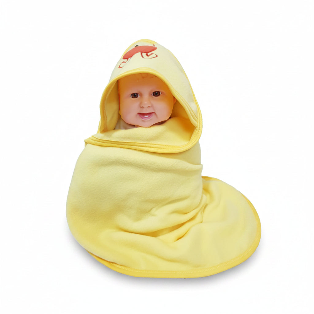 First Kick Baby Cotton Bath Towels New Born Combo Pack Of Hooded Soft Wrapping Towel Pack Of 2(70 Cm X 66 Cm) Set Of 2, Pink