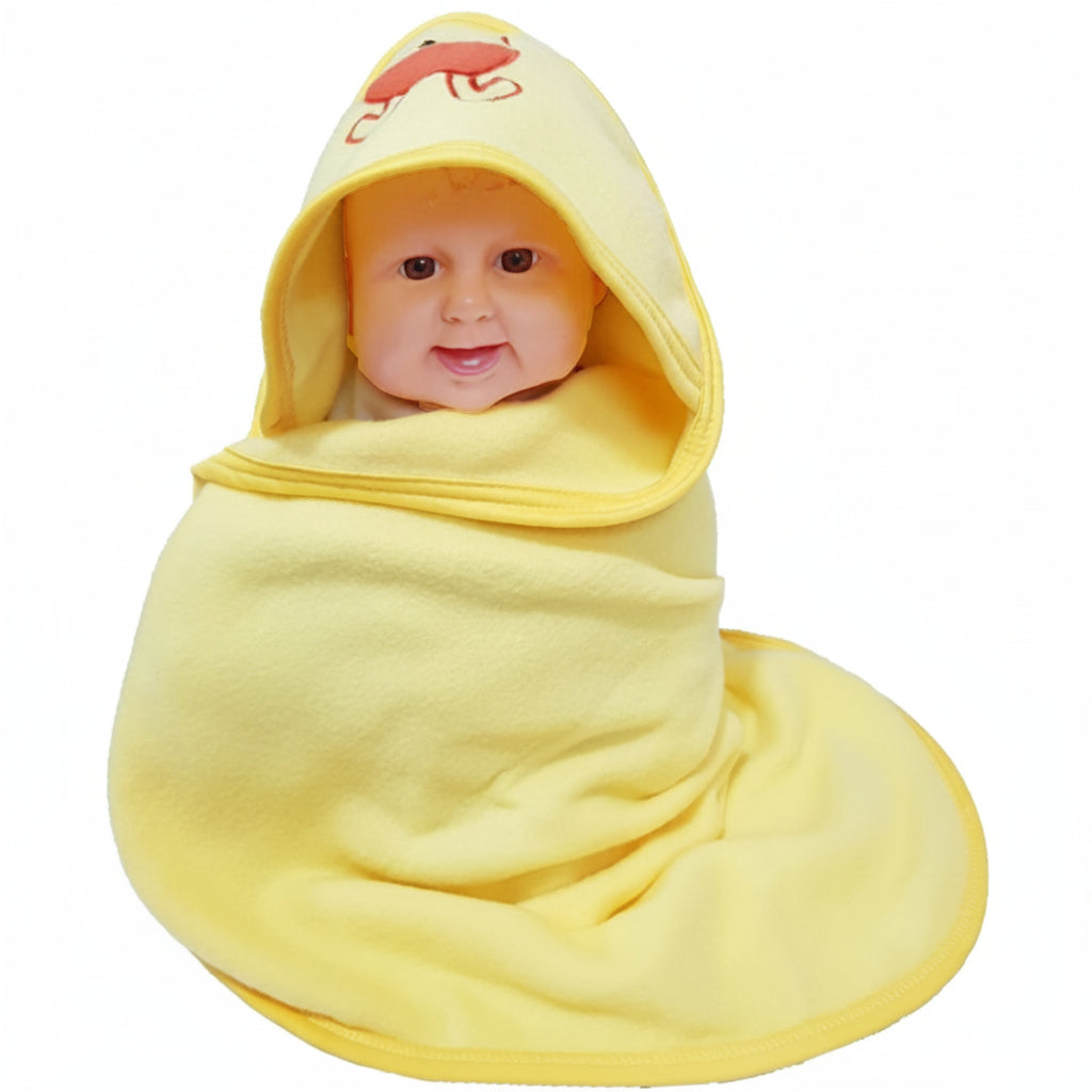 First Kick Baby Cotton Bath Towels New Born Combo Pack Of Hooded Soft Wrapping Towel Pack Of 2(70 Cm X 66 Cm) Set Of 2, Pink