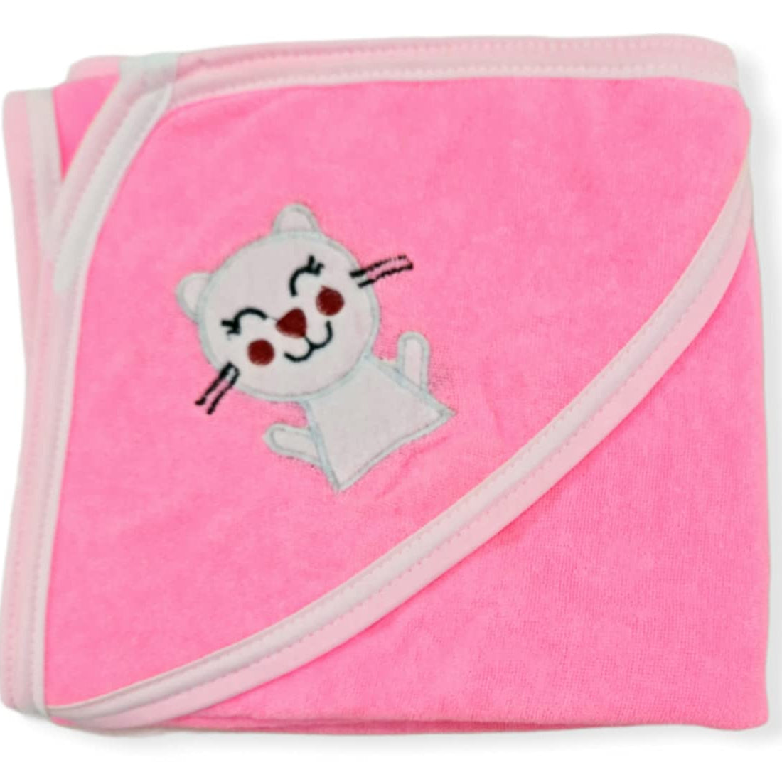 First Kick Baby Cotton Bath Towels New Born Combo Pack Of Hooded Soft Wrapping Towel Pack Of 2(70 Cm X 66 Cm) Set Of 2, Pink