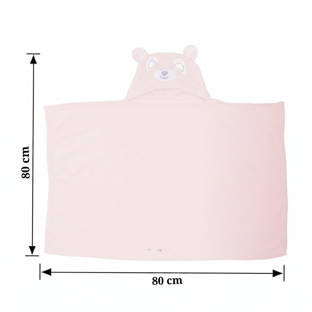 First Kick Baby Hooded Quick Absorb Bath Towels Pack of 2 (0–6 Months, 83 × 80 cm)