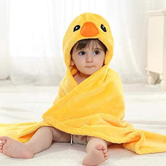 Brandonn Super Soft Baby Blanket & Bathrobe Combo Pack (Yellow/Blue, 0–6 Months, 80 × 80 cm)