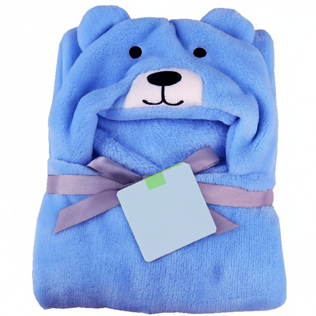 Brandonn Super Soft Baby Blanket & Bathrobe Combo Pack (Yellow/Blue, 0–6 Months, 80 × 80 cm)