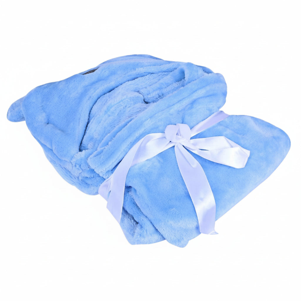 Brandonn Super Soft Baby Blanket & Bathrobe Combo Pack (Yellow/Blue, 0–6 Months, 80 × 80 cm)