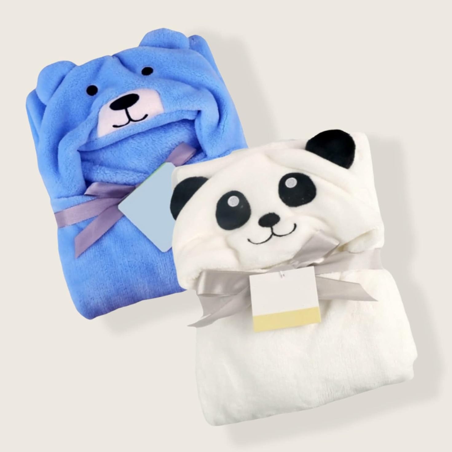 First Kick Super Soft Baby Wrapper & Bath Towel Combo Pack of 2 (Blue/Pink, 0–6 Months, 80 × 80 cm)