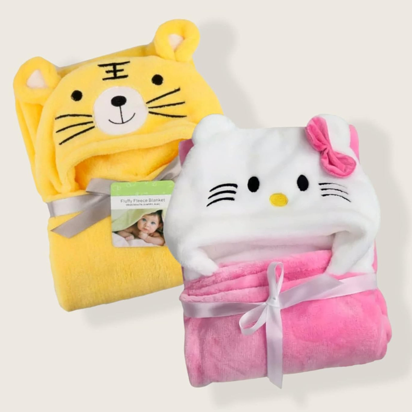 First Kick Super Soft Baby Wrapper & Bath Towel Combo Pack of 2 (Blue/Pink, 0–6 Months, 80 × 80 cm)