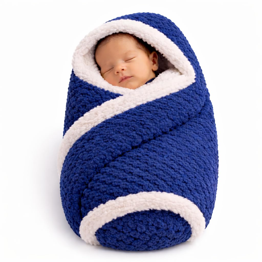 First Kick Premium Flannel Sherpa Baby Blanket (100 × 75 cm, 0–12 Months)
