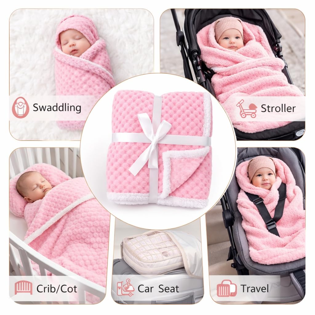 First Kick Premium Flannel Sherpa Baby Blanket (100 × 75 cm, 0–12 Months)