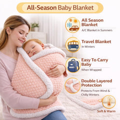 First Kick Premium Flannel Sherpa Baby Blanket (100 × 75 cm, 0–12 Months)