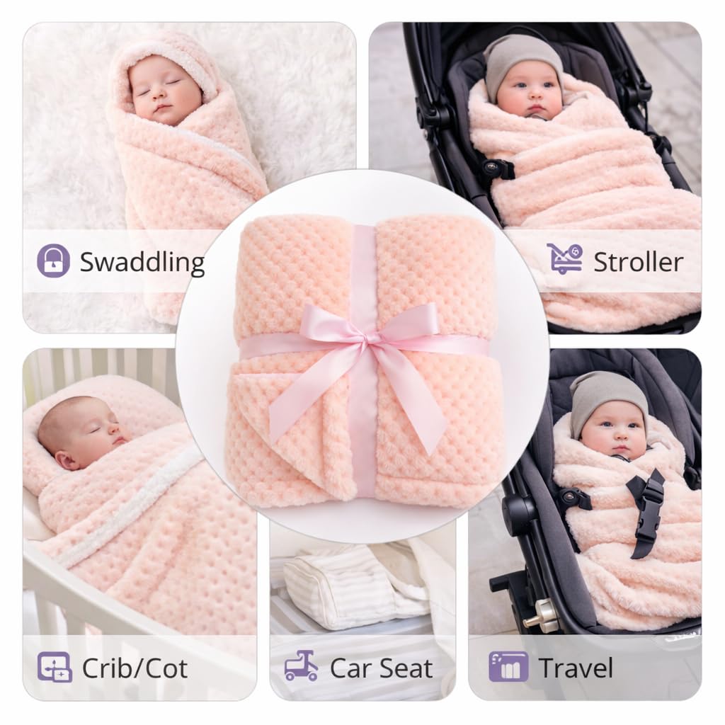 First Kick Premium Flannel Sherpa Baby Blanket (100 × 75 cm, 0–12 Months)