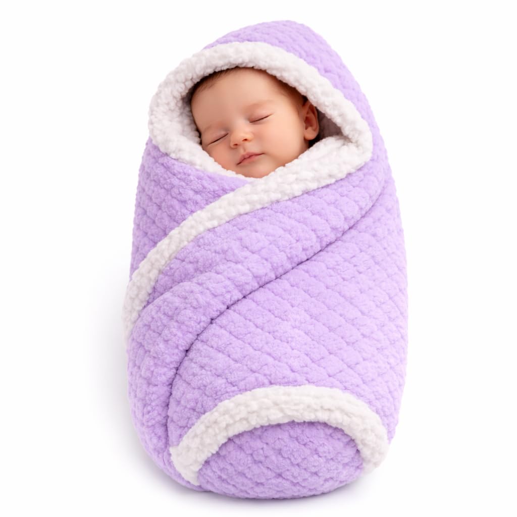 First Kick Premium Flannel Sherpa Baby Blanket (100 × 75 cm, 0–12 Months)