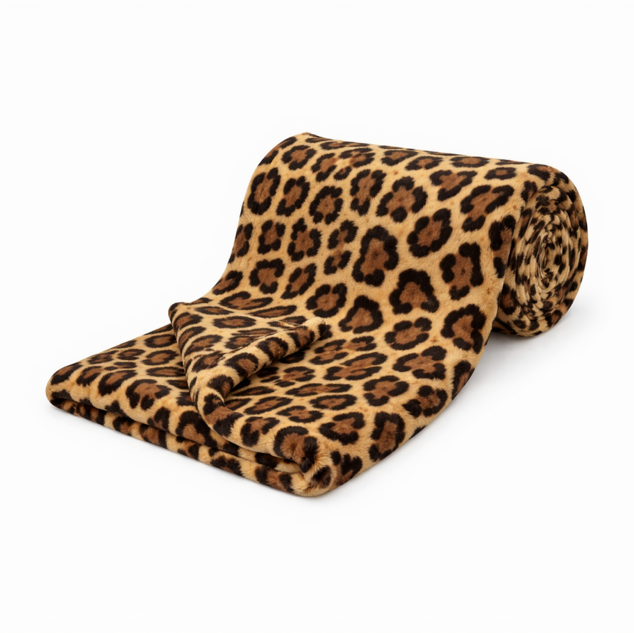 BRANDONN New born Baby Blanket Gift Pack of Crib Swaddle Sheet Wrapper Puppies & leopard Prints Pack of 1 Pc, (0 - 12 Months)